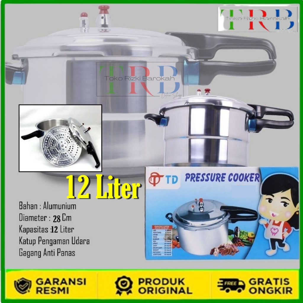Panci Presto Kapasitas 12 Liter  dan 8 Liter+ Sarangan