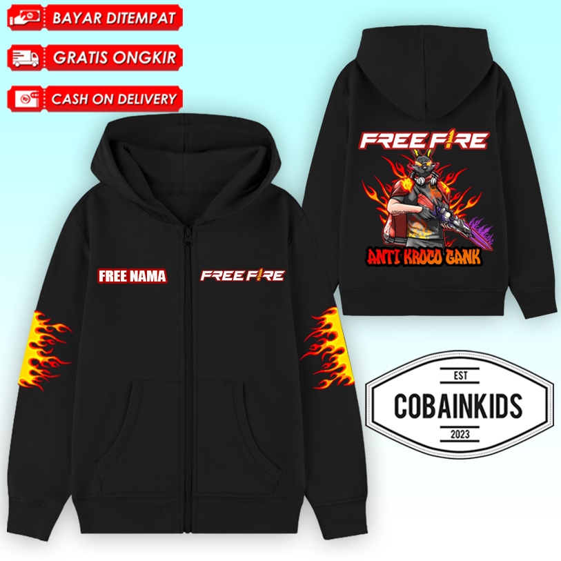 ( BISA COD ) Jaket Hoodie Anak FF FREE FIRE ELITE BUNDLE SULTAN KELINCI SG 2JT / Jaket Resleting ana