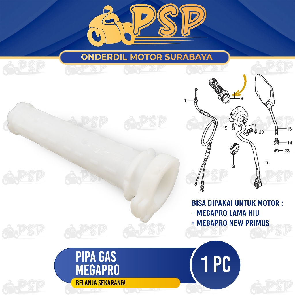 Pipa Gas Mega Pro - Selongsong Slongsong Putihan Mika Gas Honda Megapro Lama Hiu Mega Pro New Primus
