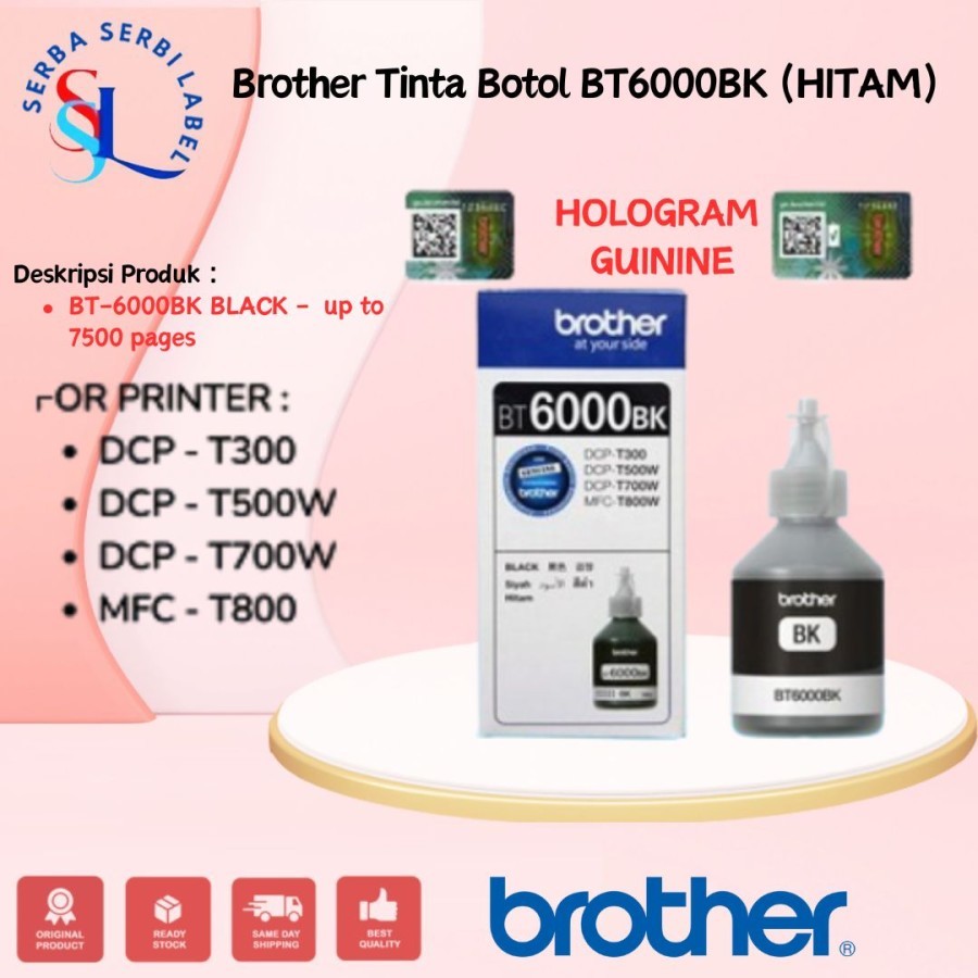 BROTHER Tinta BT-6000BK | BT6000BK | BT6000 BK Original Black