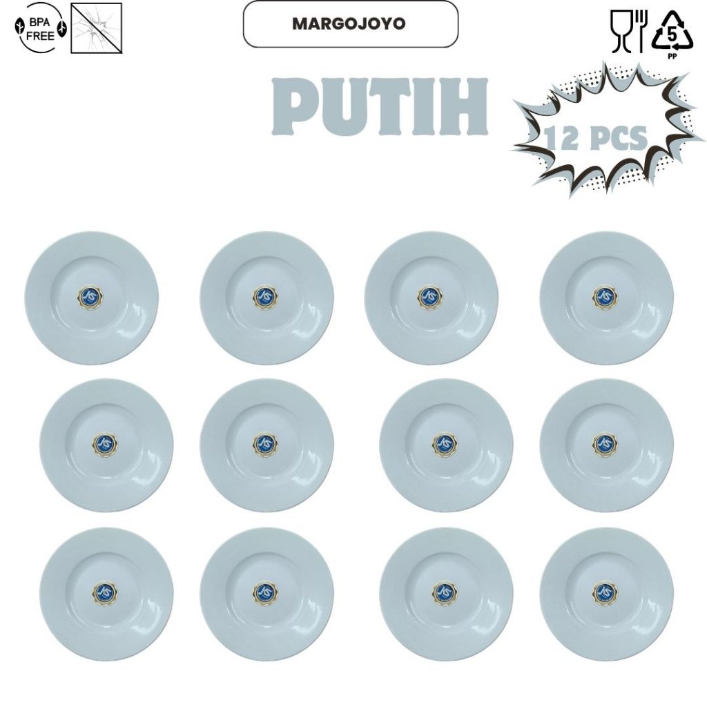 LEPEK BULAT PLASTIK PUTIH 12 PCS  (1 LUSIN) BPA FREE