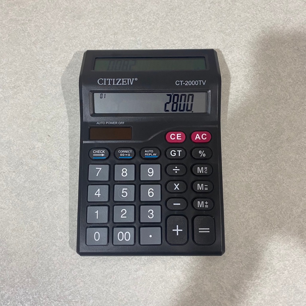 

Kalkulator 2 Layar Besar CT-2000TV 12 Digit | CITIZEIV Kalkulator Check Dual 2 Power - Calculator Dagang - Kalkulator Warung