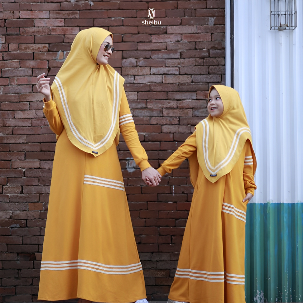 Sheibu Shine Gamis Dress Muslim Sporty Bahan Lacoste A-Line Wudhu & Busui Friendly