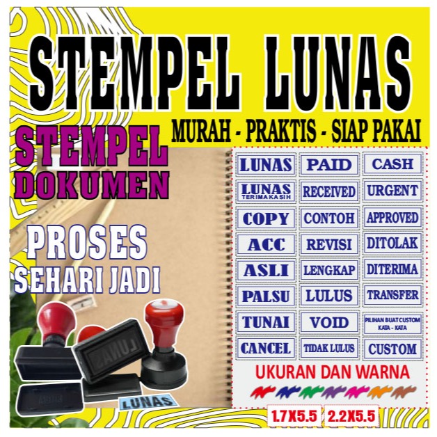 

Stempel Lunas Stampel Cap Stamp Flash Warna Otomatis Toko Perusahaan Online Shop Balang