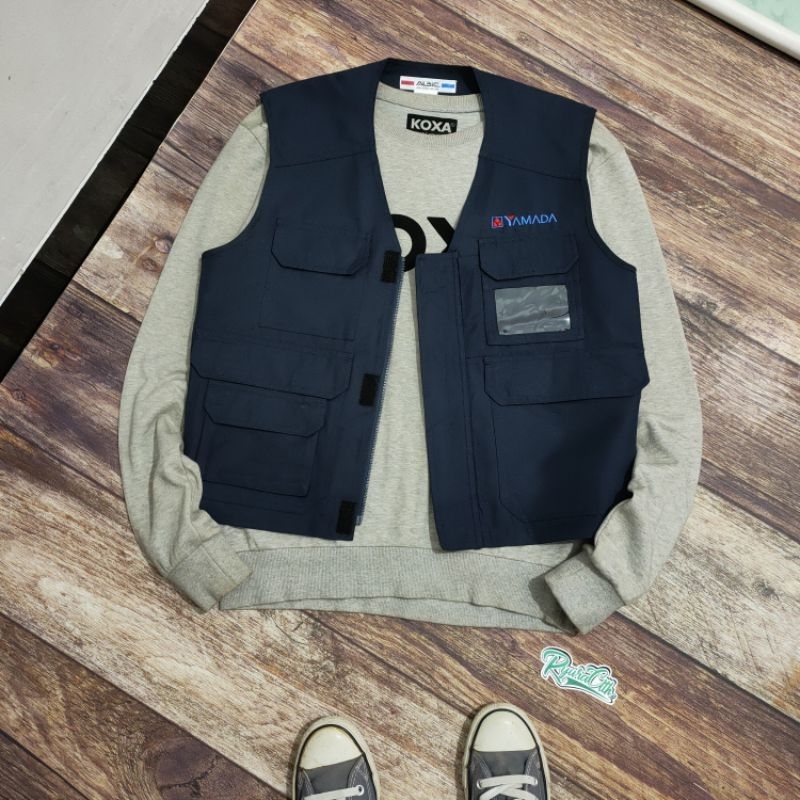 VS7 vest rompi tactical fishing Yamada size M polyester navy multi pocket cowok pria wanita cewek un