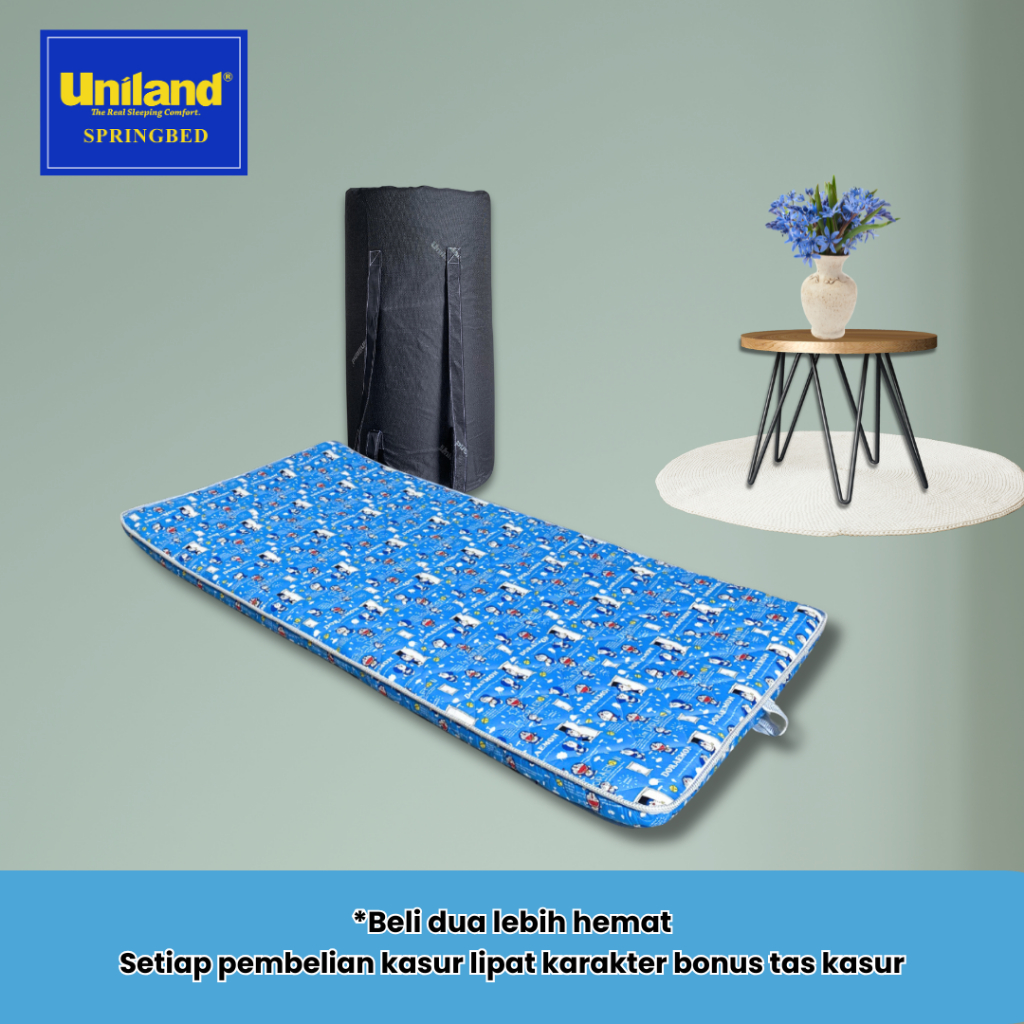 Uniland Kasur Lantai/Kasur Lipat/Kasur Busa Gulung Karakter Doraemon 90x200