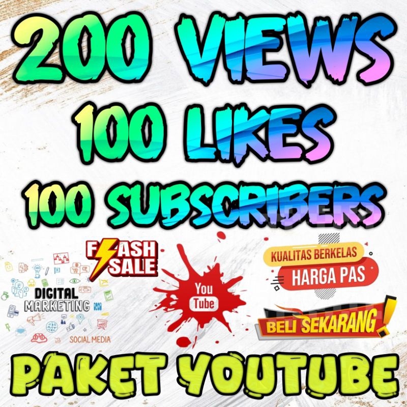 200 View Youtube 100 Like 100 Subscriber Views Likes Subscriber Termurah Permanen