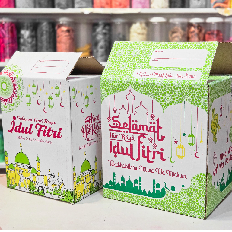

Dus Box Parcel Lebaran Idul Fitri / Kardus Hampers Ramadhan Kardus Motif Tebal