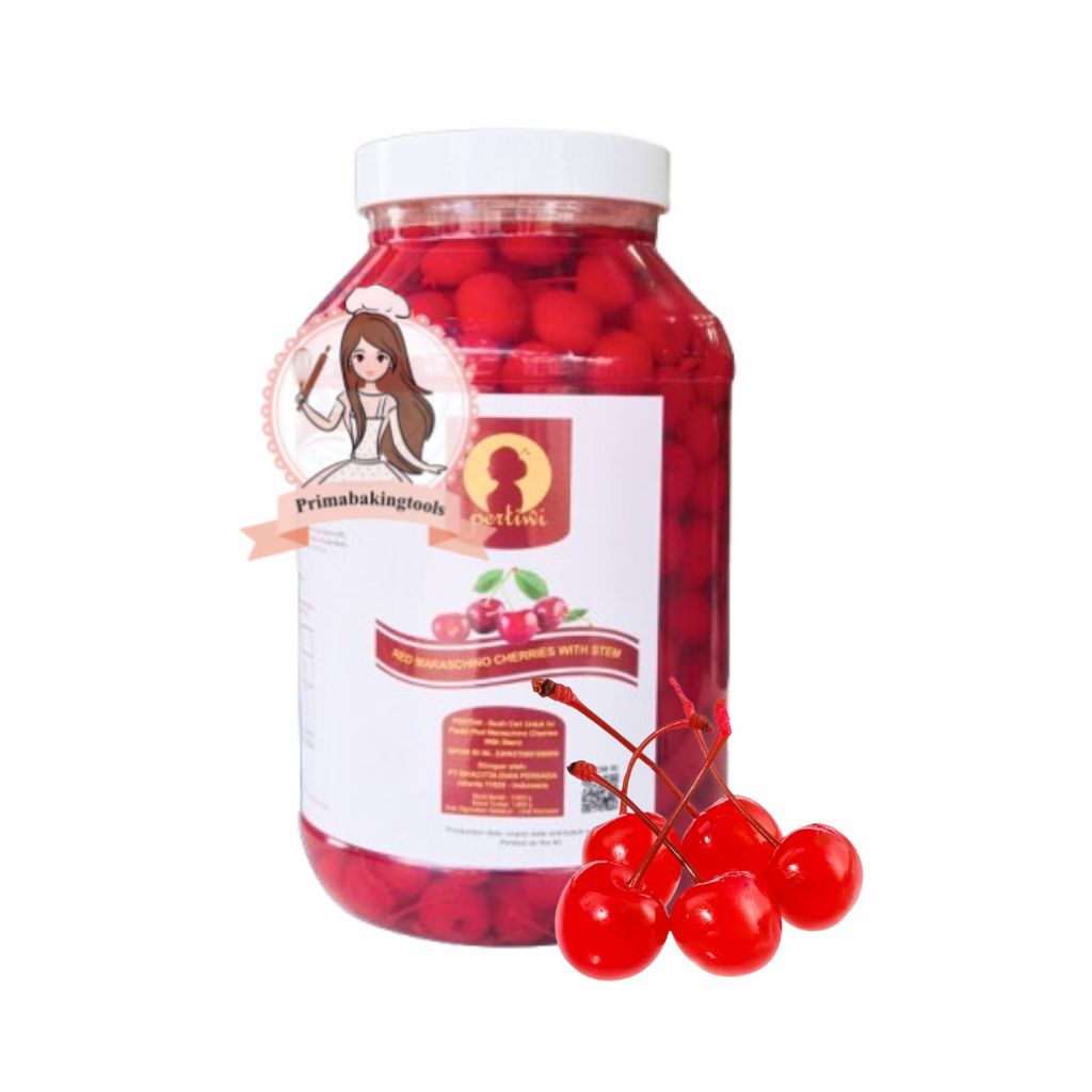 

cherry merah tangkai - pertiwi - cherry topping (repack 100gr)