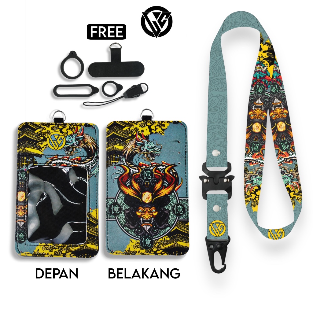 

LC.ID Lanyard Id Card Holder Leather Printing UV Tali Lanyard Holder Kulit Printing - ONI Series V5