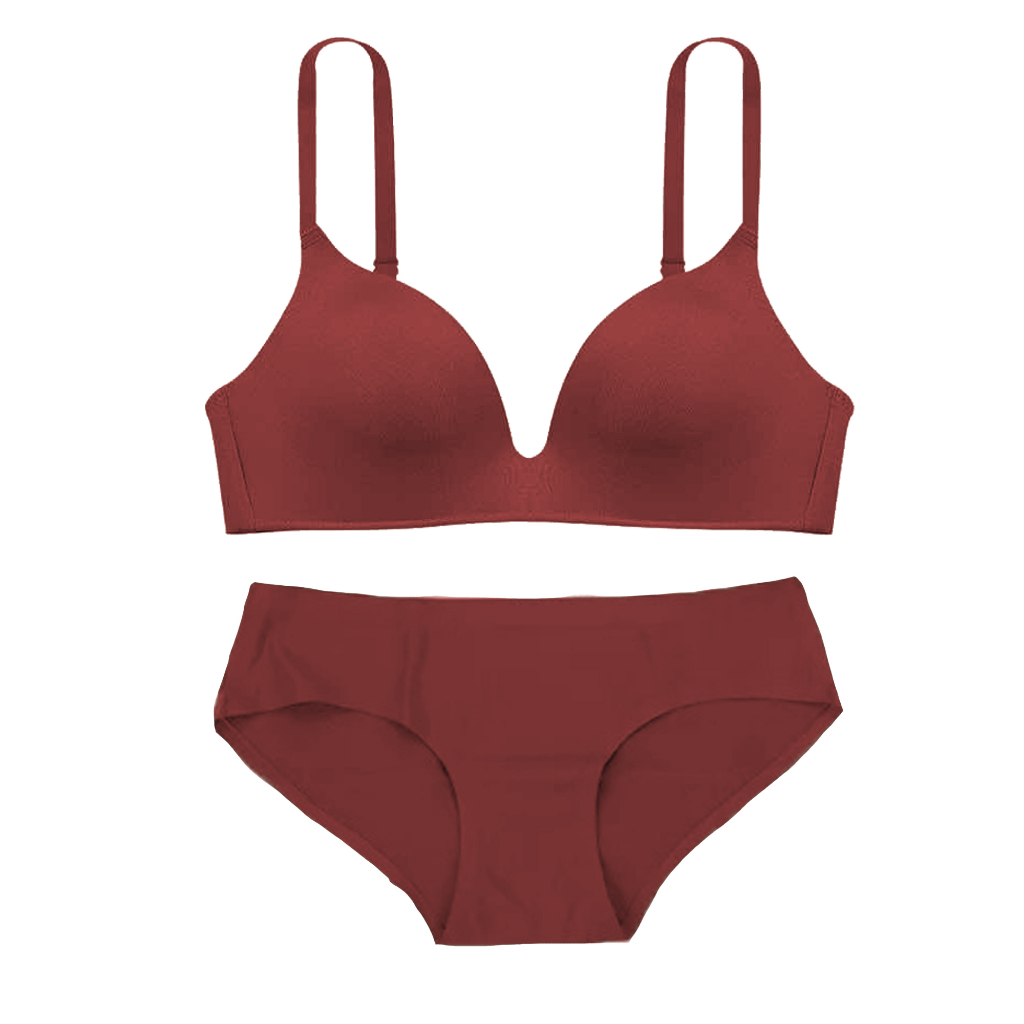 Bra Set Bh CD Braa Bha Wanita Seamless Remaja Korea Push Up Tanpa Kawat Size 34 36 38 Cup AB CLAIRE