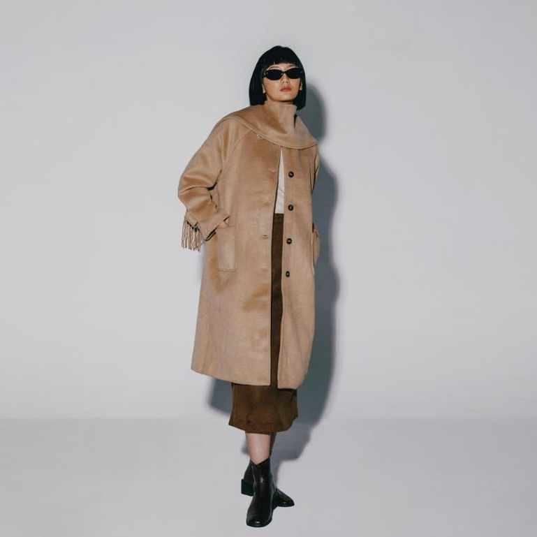 Keila Winter Coat Include Syal / Long Coat Syal / Mantel Winter Wanita / Mantel Luaran Wanita Syal W