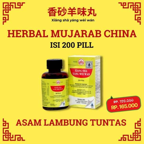 BPOM obat infeksi lambung pil xiang sha yww Yang Wei Wan Isi 200 obat maag asam lambung herbal AMPUH