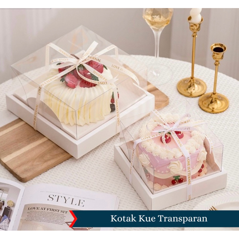 

Kotak Mika Kue Korea uk 15x15 | Cake Box Premium | Korean Cake Box