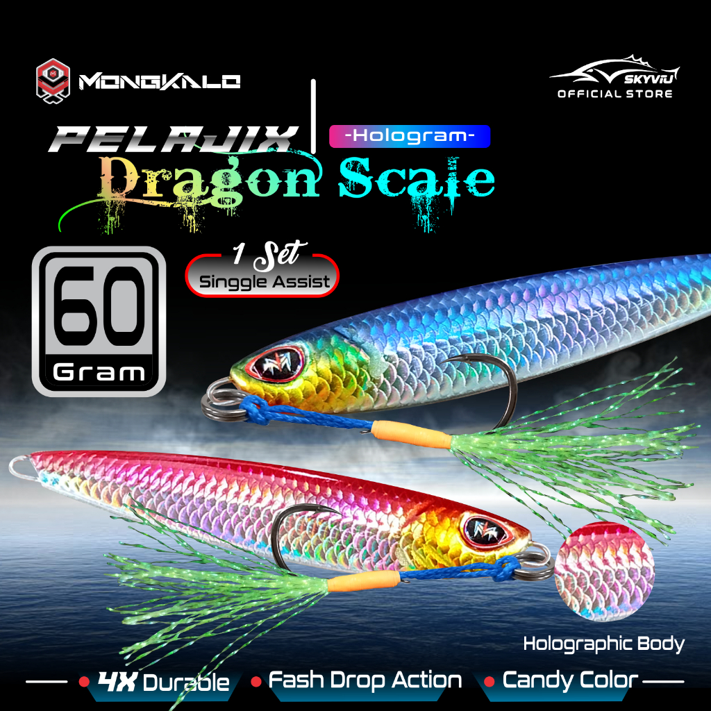 Umpan Metal Jig 60 Gram MONGKALO PELAJIX Single Assist Hook Metal Jig 60 Gram Metal Jig 60 Gram 60gr