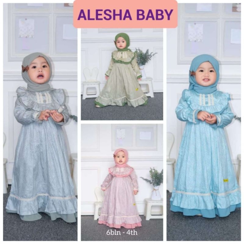 [ GAMIS ALESHA BABY ] By QUINZHA gamis bayi anak terbaru gamis anak balita lucu gamis set hijab bati