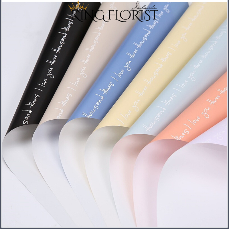 

20 LEMBAR Flower Wrapping Cellophane Paper Kertas Buket Bouquet Solid 6004
