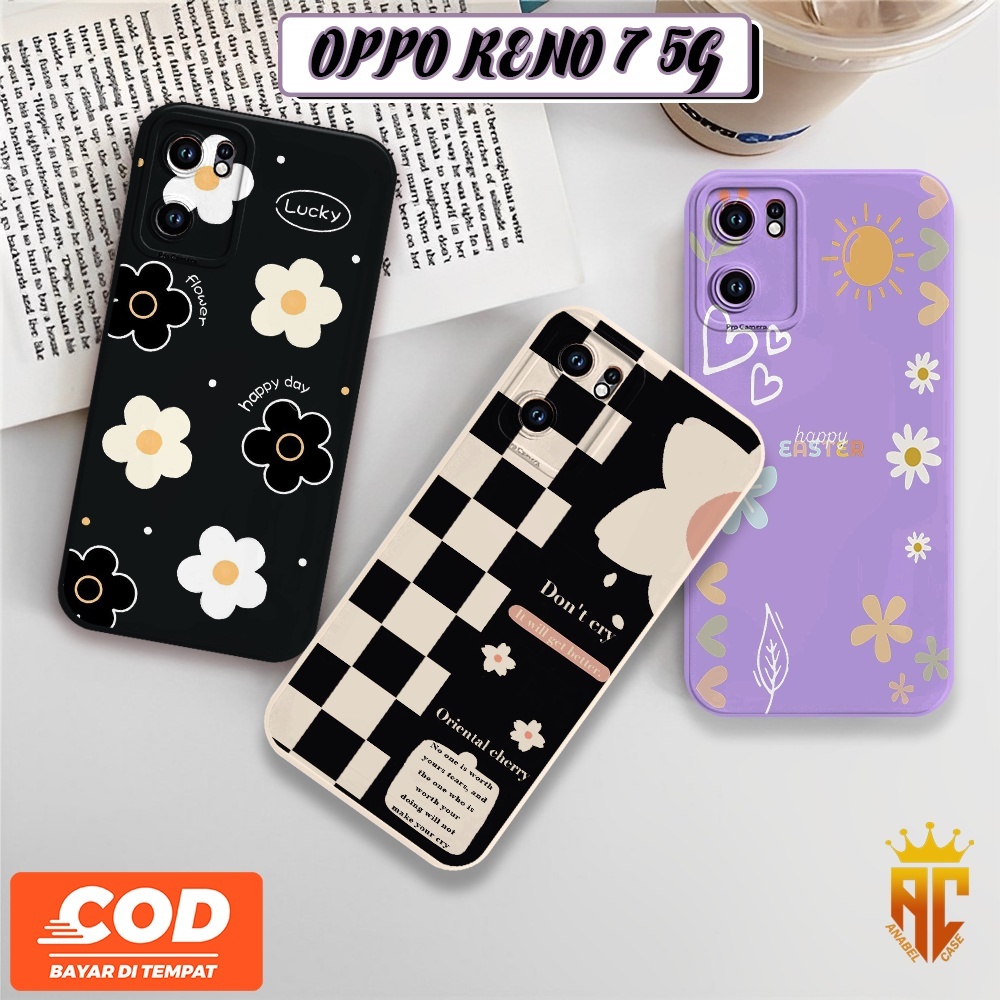 Case Softcase Oppo Reno 7 4g/5g/Reno 8 4g/reno 7z/reno 8z/reno 5/ reno 5f/ 4f Motif Bunga - kotak Ko