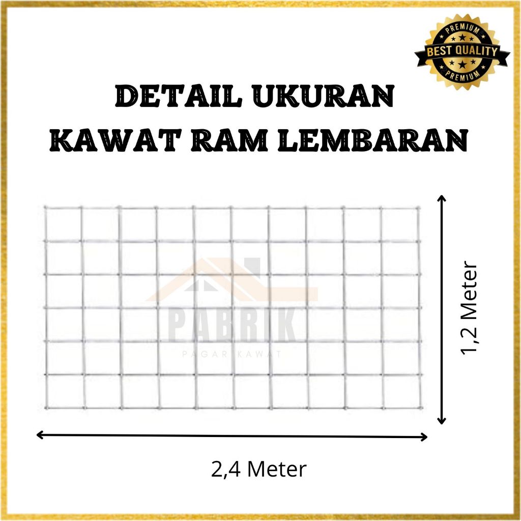 Kawat Loket / Kawat Ram Mesh Galvanis Lembaran Uk. 1,2 X 2,4 Meter Tebal 2,5Mm Dan 3Mm
