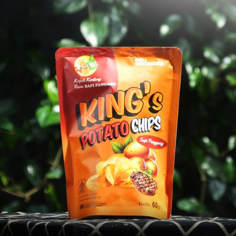 

Keripik kentang King's potato chips sapi panggang netto 60gr