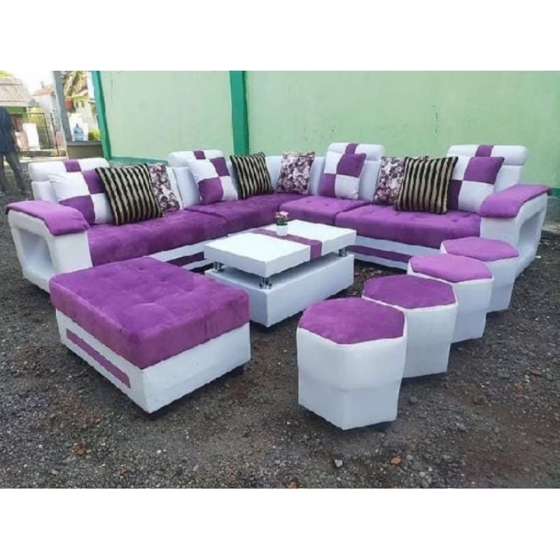 Kursi Sofa Ruang Tamu L Sudut Minimalis Beranak