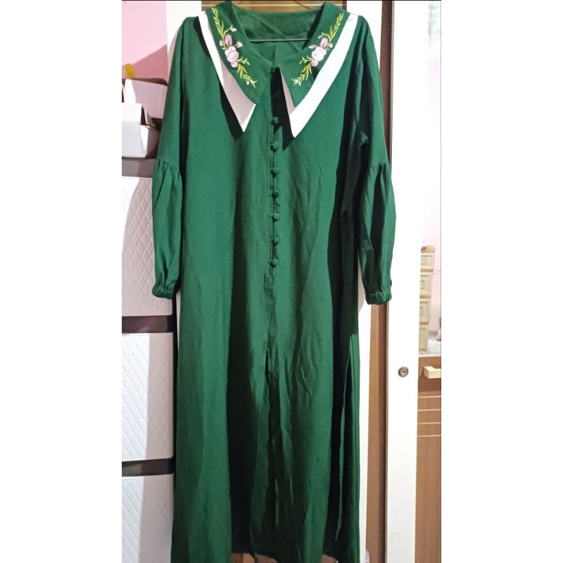 PREMIUM SETCEL LONG TUNIK HIJAU