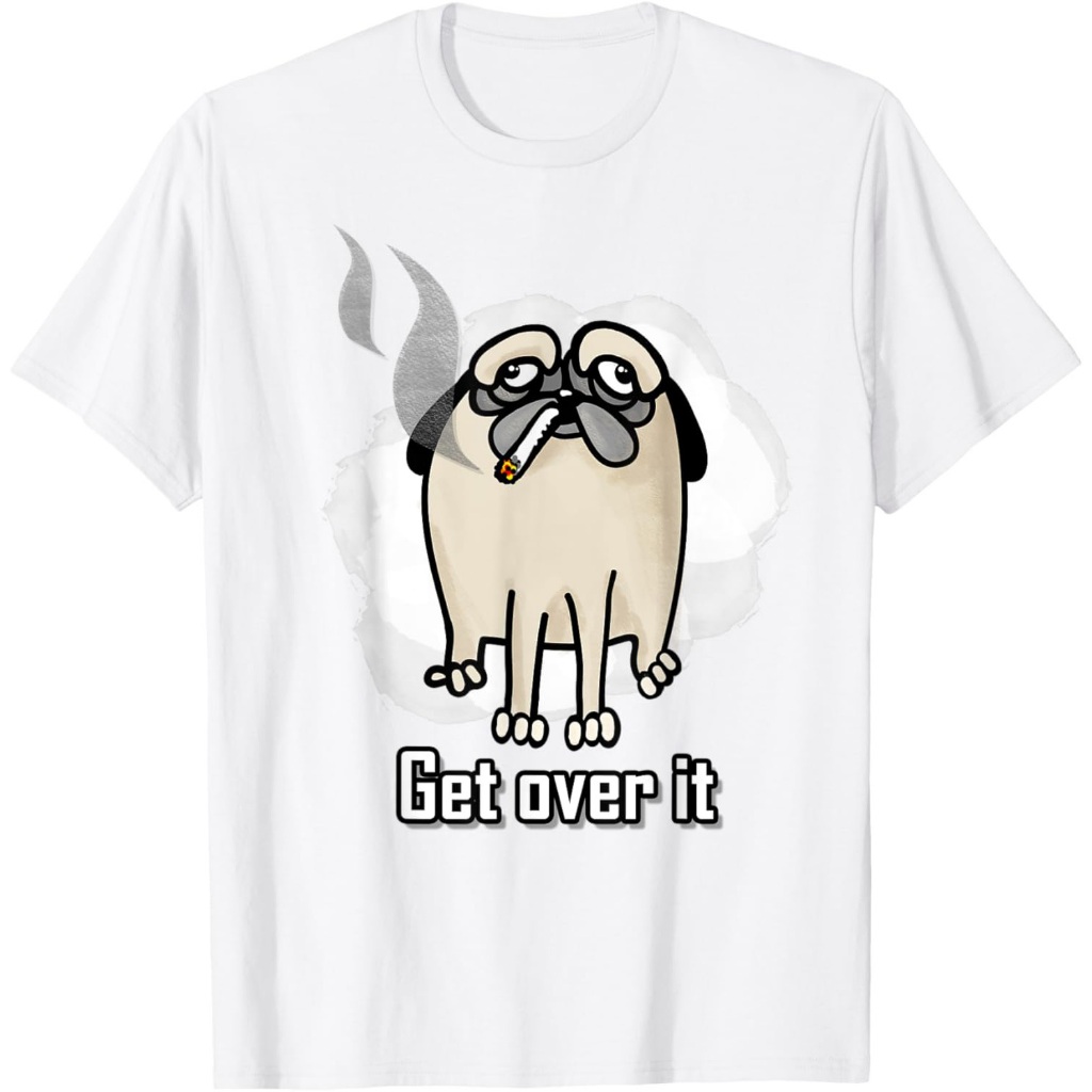 Kaos Anjing Merokok Gambar Tangan Keren