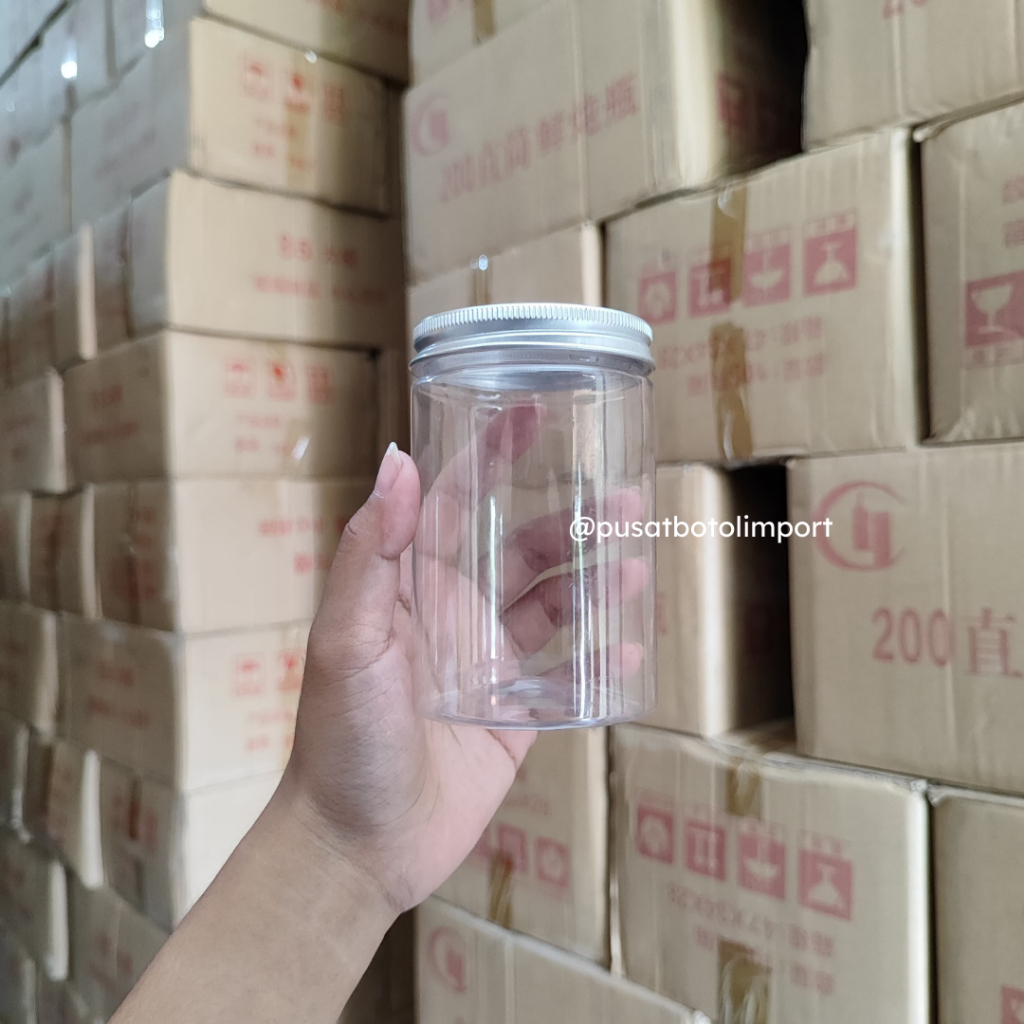 Jar Plastik Tutup Silver 250ml / Toples Plastik Tutup Silver 250ml