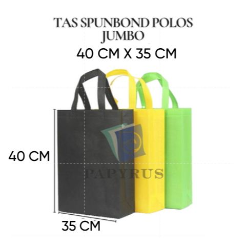 

TAS KAIN / GOODIE BAG / TAS BELANJA / SHOPPING BAG / TAS SPUNBOND POLOS JUMBO 40 CM X 35 CM
