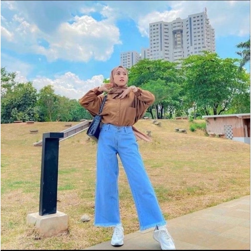 TERBARU KULOT JEANS RAWIS II CELANA KULOT JEANS RAWIS II HIGHT WAIST KULOT