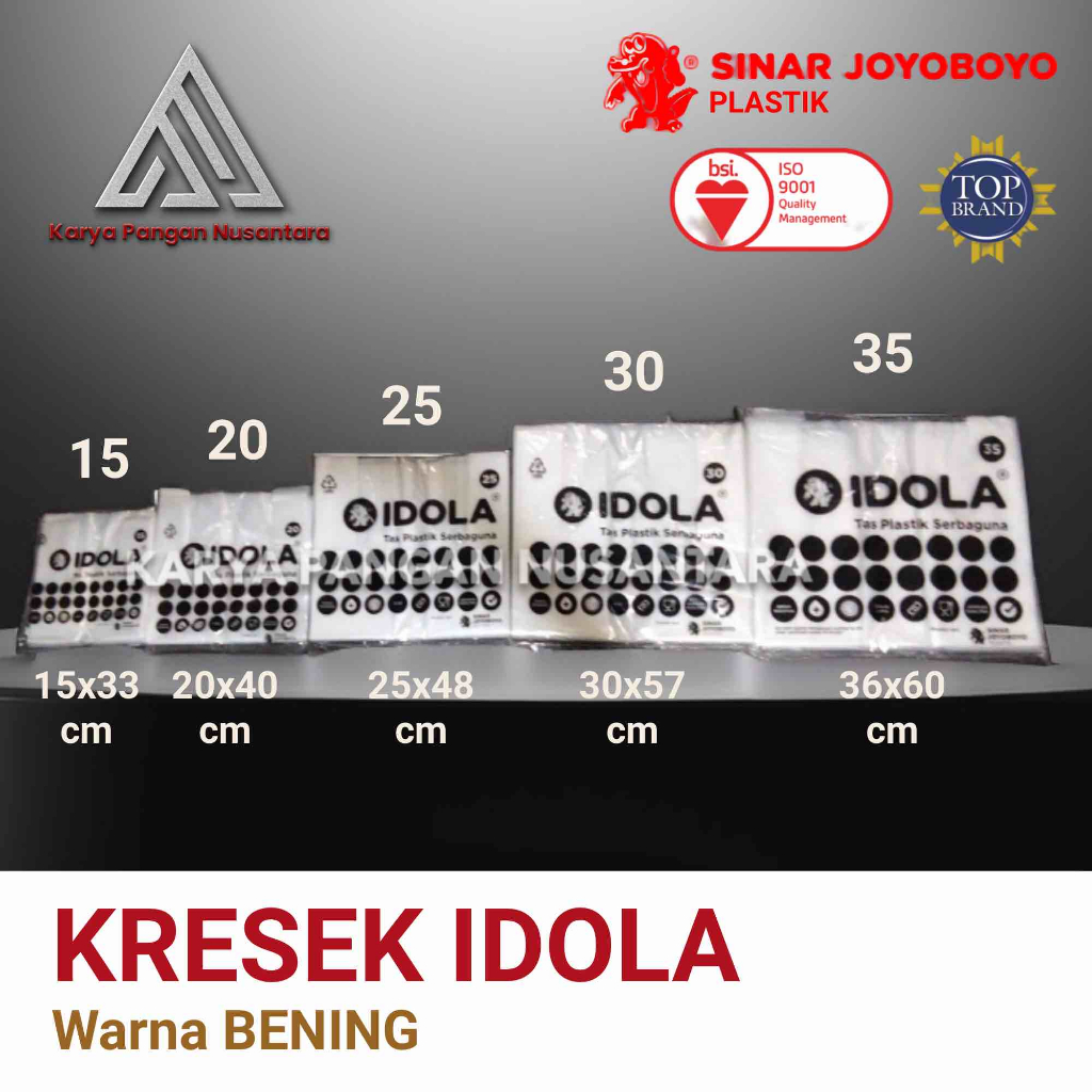 KANTONG KRESEK BENING IDOLA TAS PLASTIK KRESEK IDOLA BENING TRANSPARAN KRESEK TRANSPARAN IDOLA UKURA
