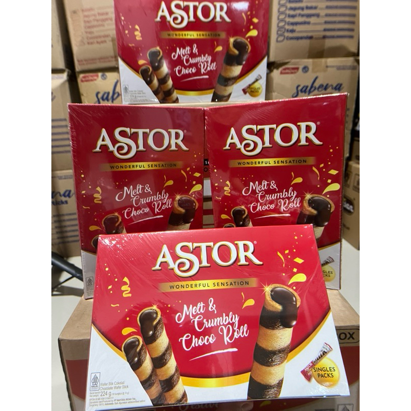 

SNACK ASTOR WAFER STIK COKLAT ROLL 1 BOX 16 PCS