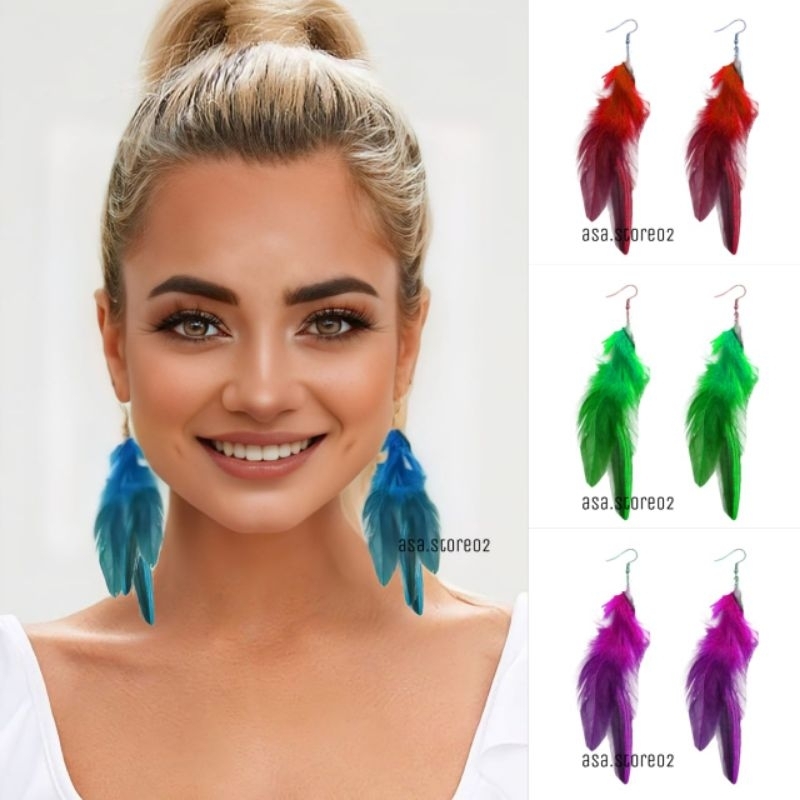 Anting Bulu Angsa/Anting Tusuk/Aksesoris Fashion