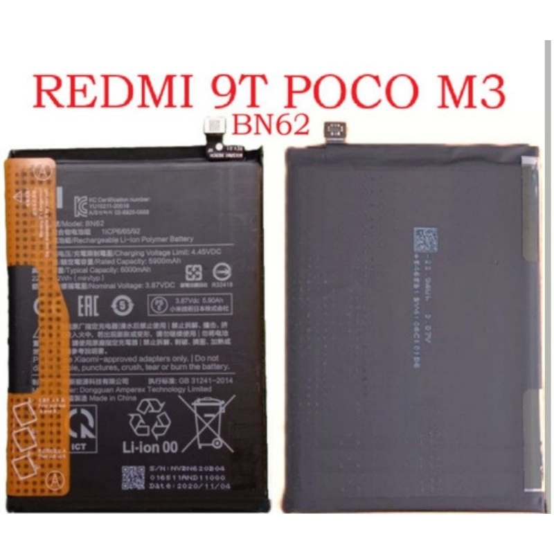 baterai ori 100% Poco M3,Redmi 9T