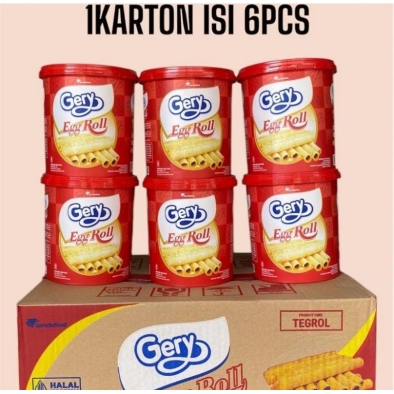 

Gery Egg Roll Wafer Roll Kaleng Timba 1 Dus Isi 6 Kaleng 210g