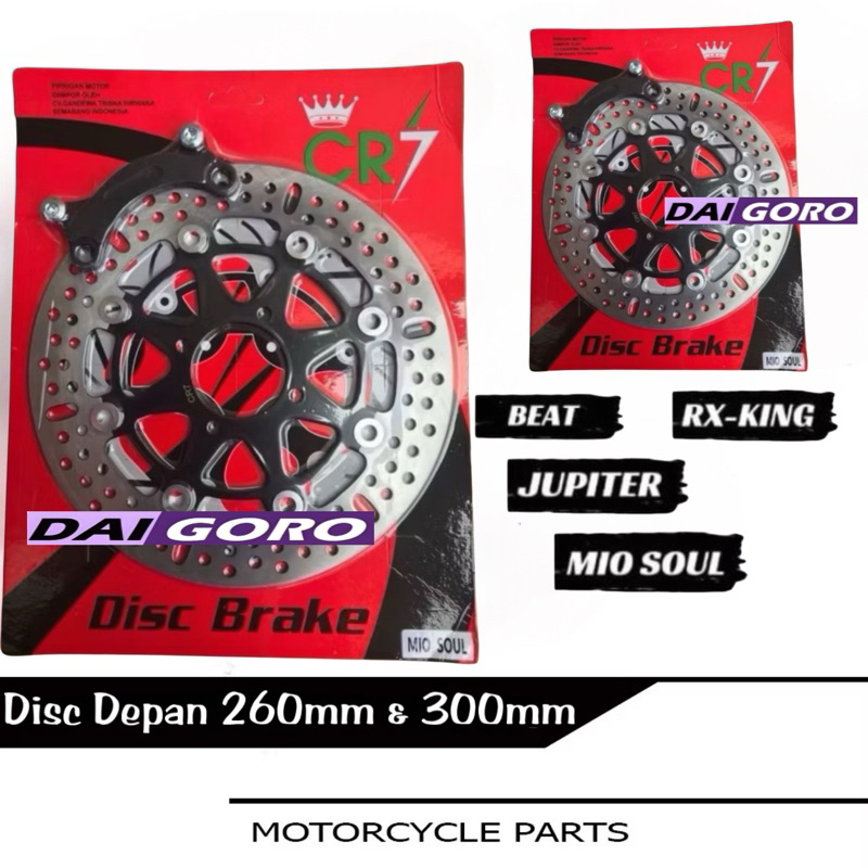 Piringan Cakram CR7 Plus Breket Disc Piringan Cakram CR7 260mm & 300mm Model Ktc Cakram Beat Vario