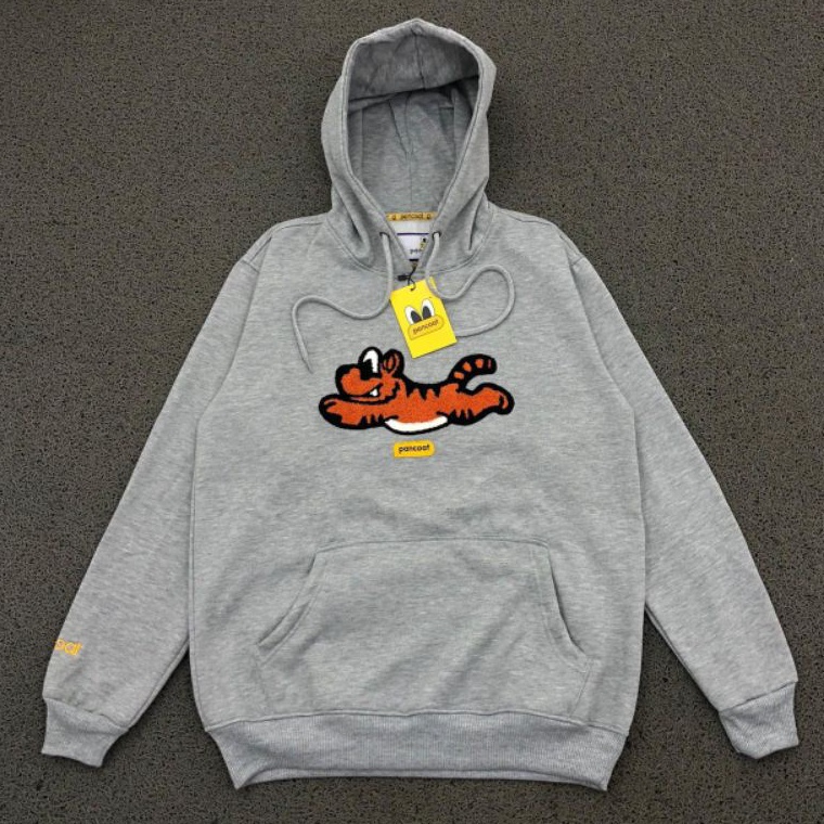 Big Sale HOODIE PANCOAT GREY MACAN BORDIR FULL TAG LABEL HIGH QUALITY CASUAL HYPE FASHION PRIA