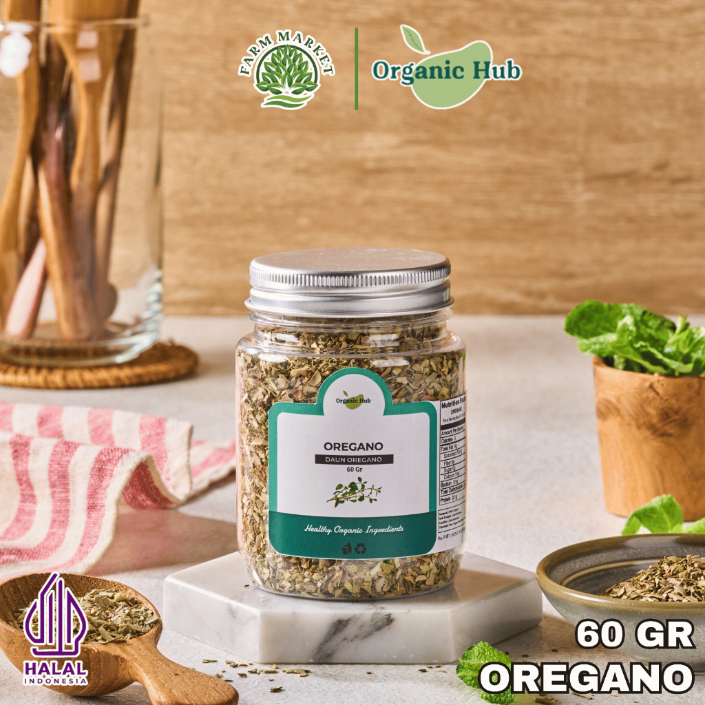

Organic Hub Oregano Asli Rempah Bumbu Dapur Daun Origano Kering Premium 60 gr