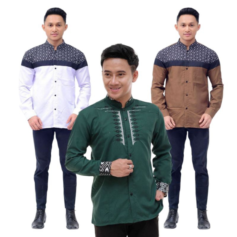 BAJU KOKO PRIA KOMBINASI MODEL TERBARU