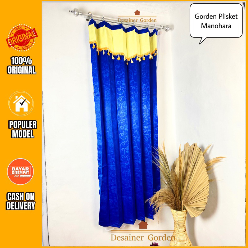Gorden jendela gorden pintu embos model poni renda kawat S
