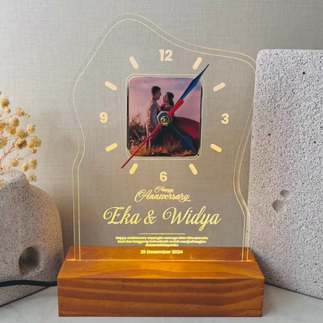 B25 - KADO JAM AKRILIK / KADO UNIK / KADO ULTAH / KADO ANNIVERSARY / KADO NIKAH / KADO WISUDA