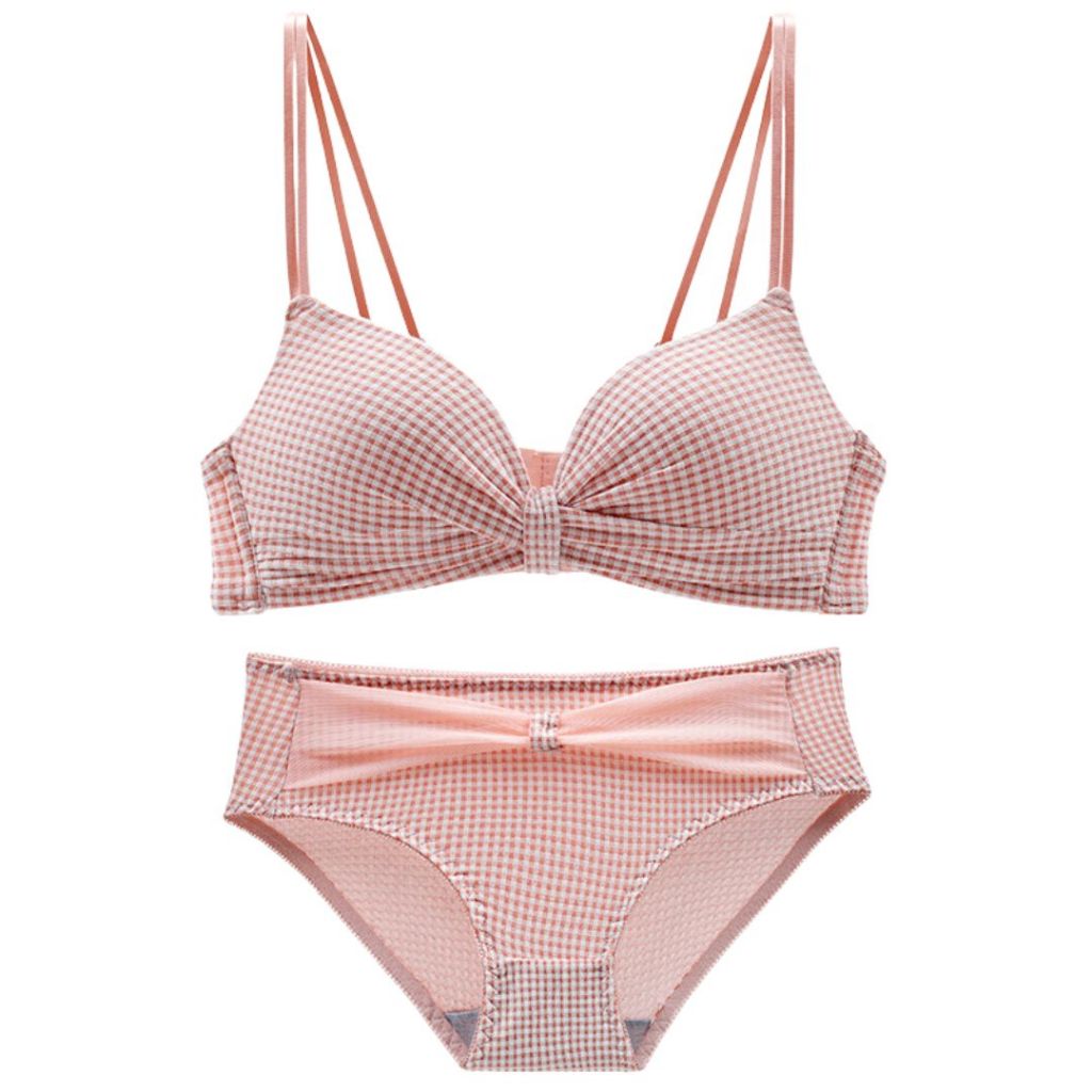 Bra Set Bh CD Braa Bha Wanita Remaja Korea Renda Push Up Tanpa Kawat Size 34 36 38 Cup AB DELIERA