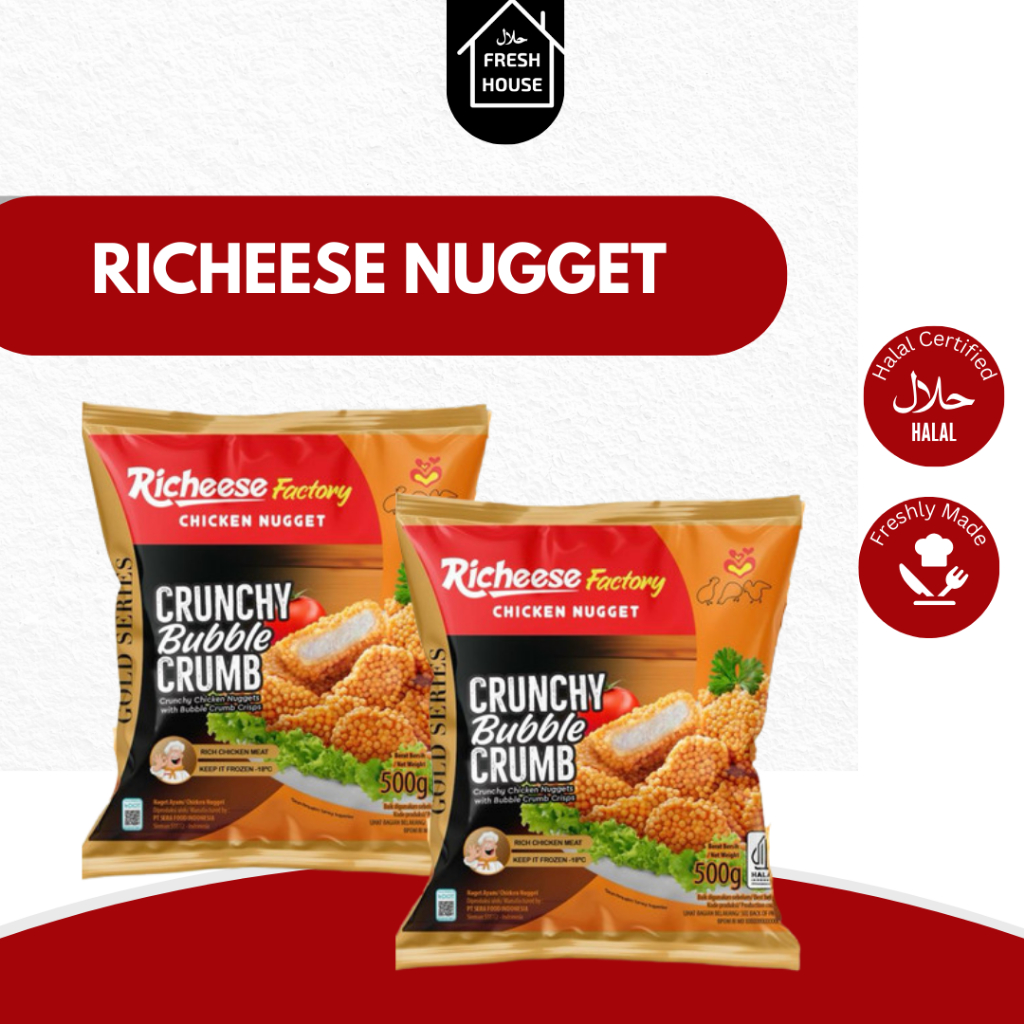 

NUGGET BUBBLE CRUNCH RICHEESE FACTRORY NUGGET 500GR