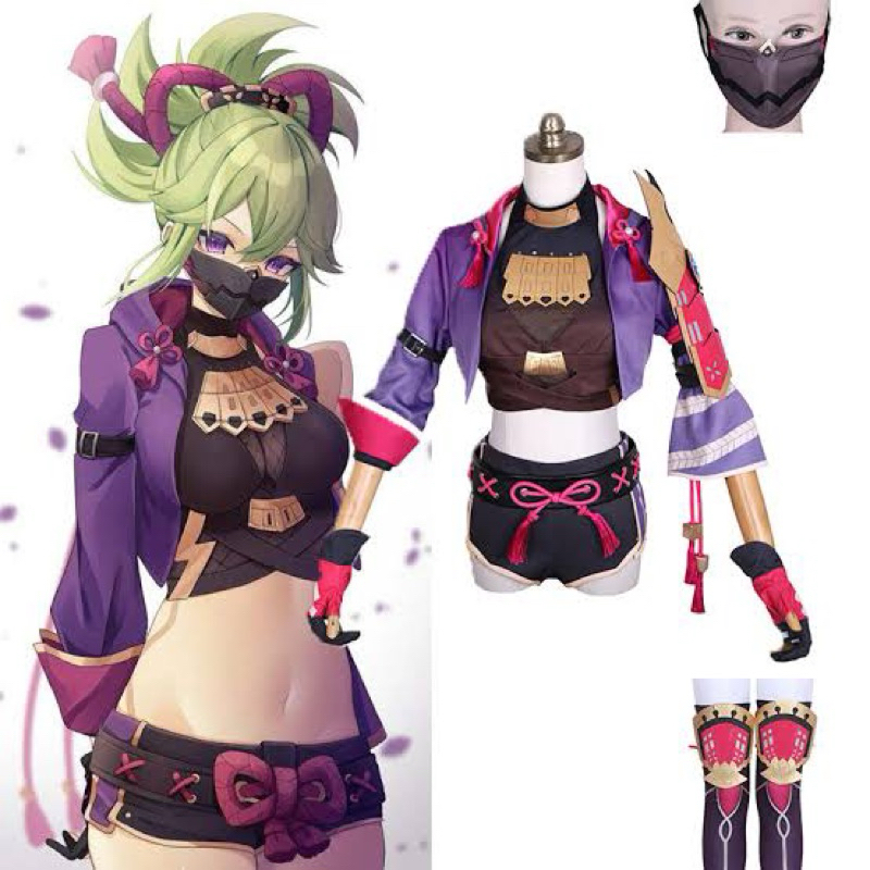 PRELOVED Wetrose Cosplay Kuki Shinobu Genshin Impact Fullset