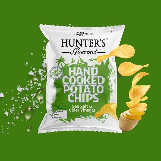 

[GLUTEN FREE] Hunters Potato Chips Sea Salt + Cider Vinegar - Hunter's