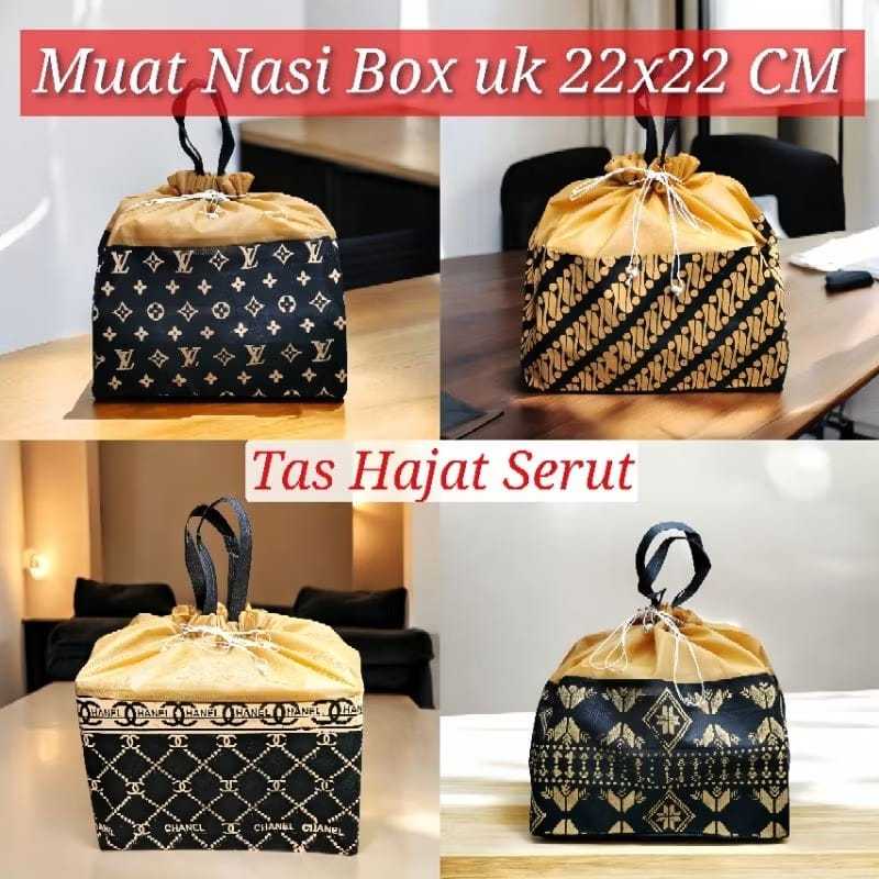 

Tas Hajatan Serut Motif Batik Tas Nasi Box 22 Cm