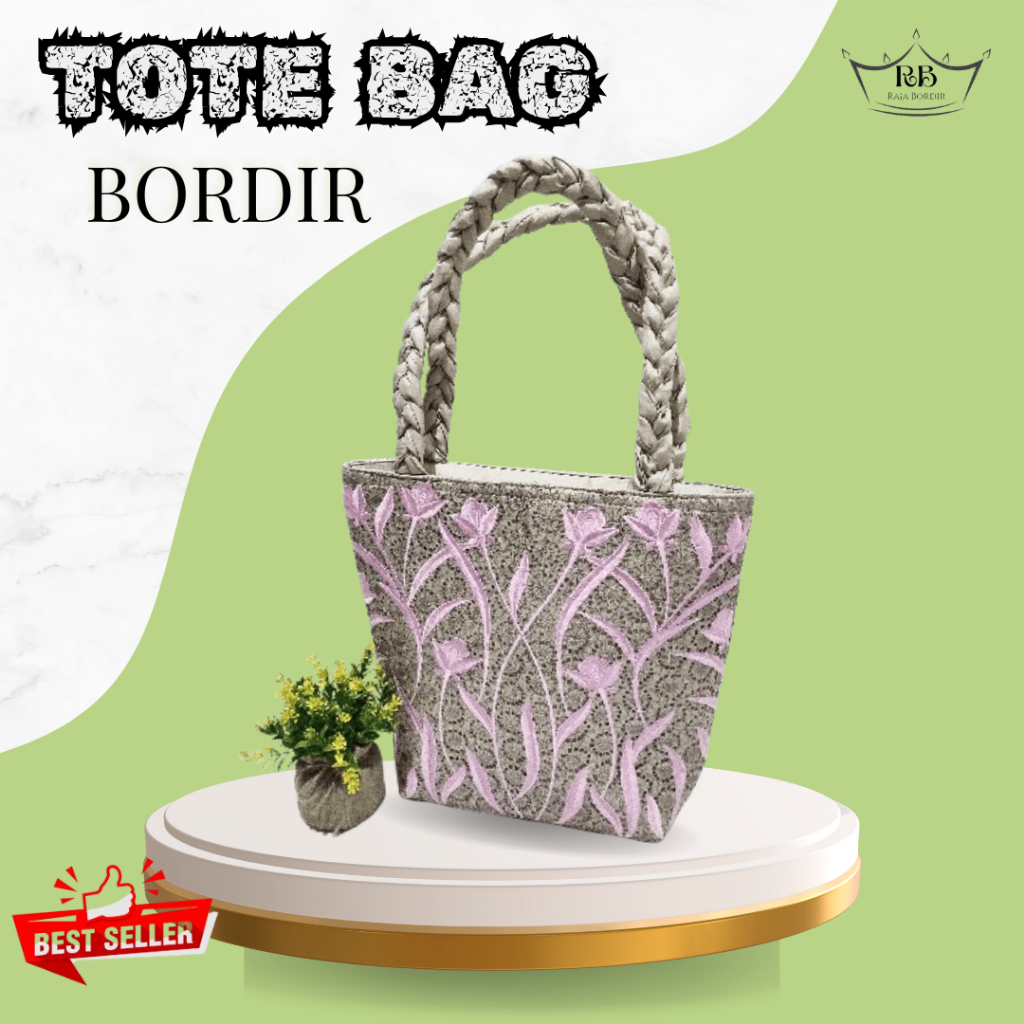 Tas wanita/Tas bahu/tas jinjing/ Tas bunga tulip tas wanita full bordir depan belakang full bordir