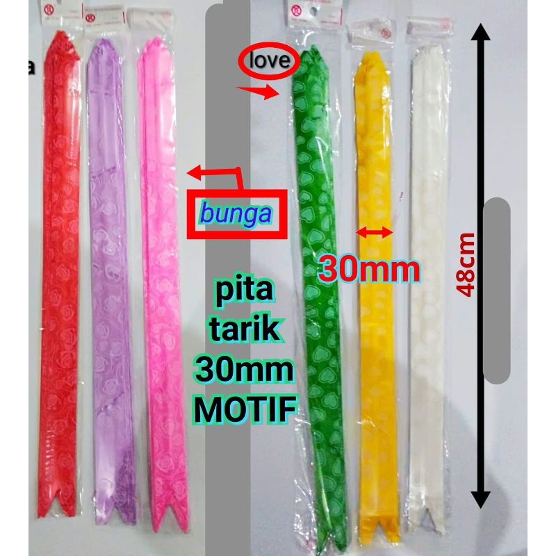 

Pita tarik serut 30 mmx48 cm motif 1 pak isi 10 lbr