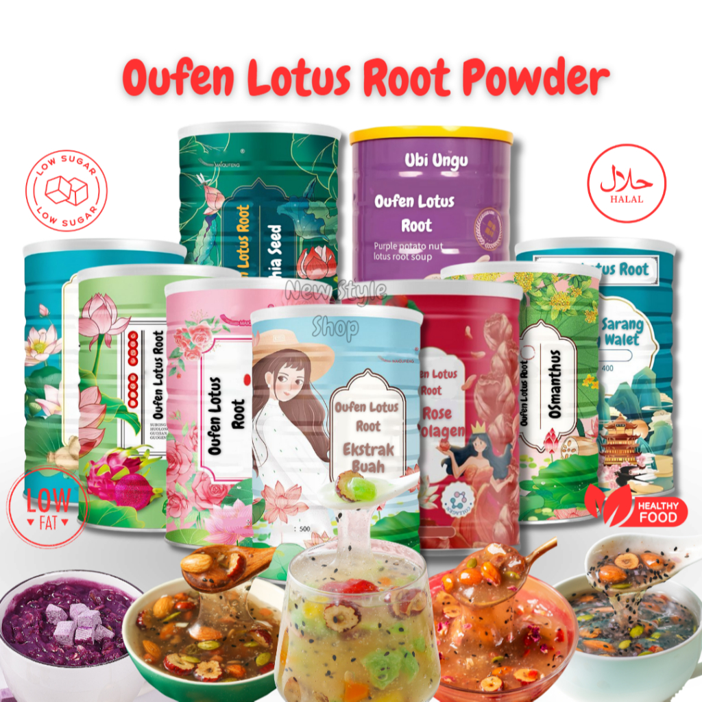 

[ BPOM ] Bubur Instan Teratai / Bubuk Akar Teratai Instan / Lotus Root Powder Oufen 400-500g