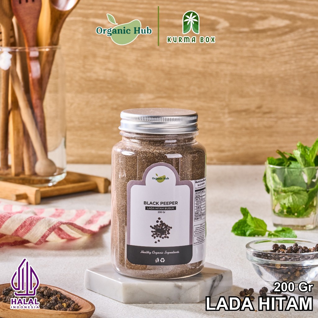 

Organic Hub Lada Hitam Bubuk Halus Bumbu Dapur Premium Black Pepper Powder 200 gr